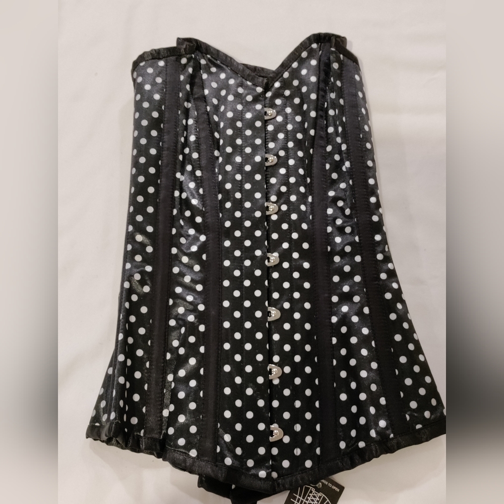 NWT Corsetdeal Size 22 Black & White Polkadot Waist Trainer
